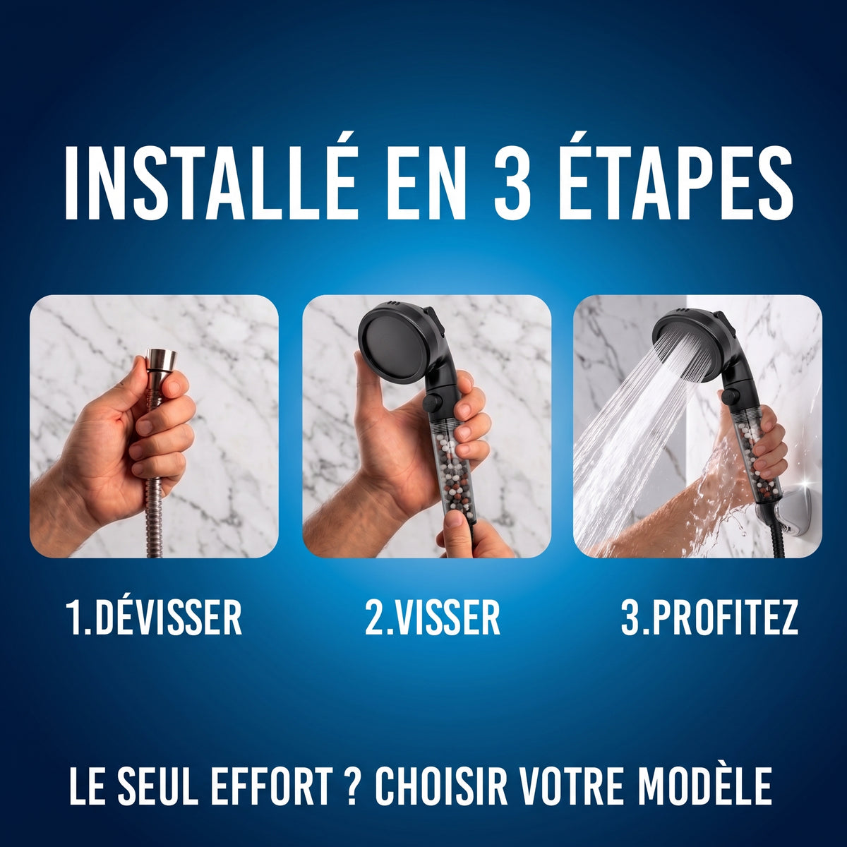 Pommeau anti-calcaire | CalciStop