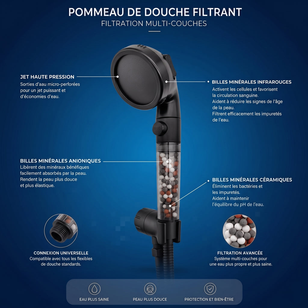 Pommeau anti-calcaire | CalciStop